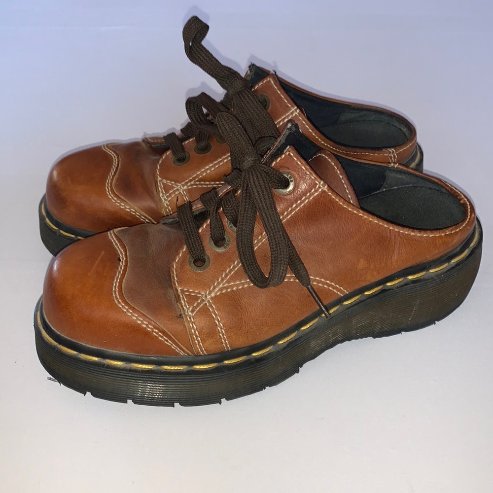 Dr. Martens Vintage Mules Slip On Clogs UK Size 6 US Size 8 Brown Lace Up